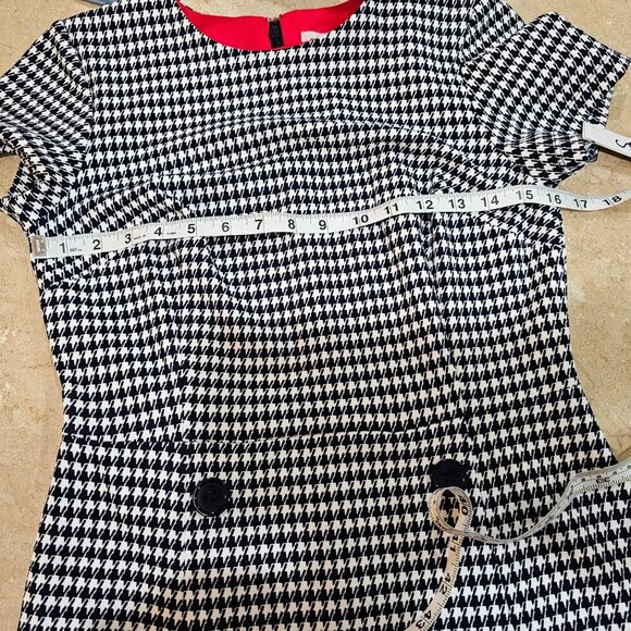 NWT Women's Shelby & Palmer Houndstooth Dress Navy and White Size 6 - Picture 3 of 9